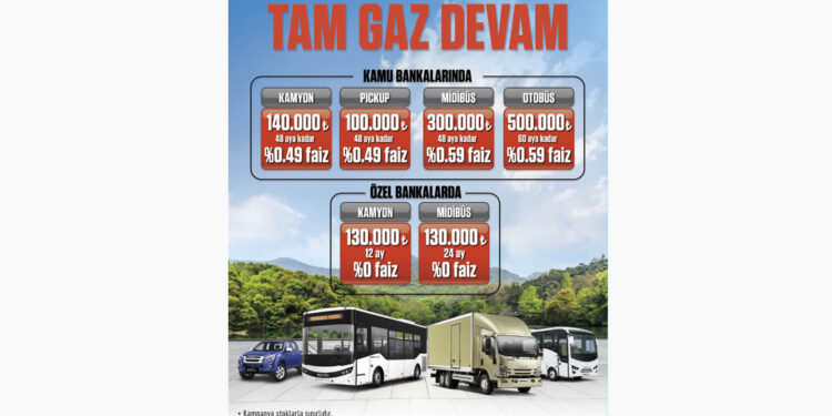 Anadolu Isuzu’dan Temmuz ayı boyunca cazip faiz ve ödeme olanağı